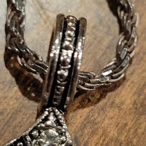 Vintage Sterling Silver With Marcasite Pendant - Picture 5 of 9